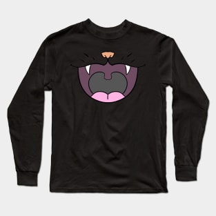 Cat Cartoon Mouth - Face Mask Long Sleeve T-Shirt